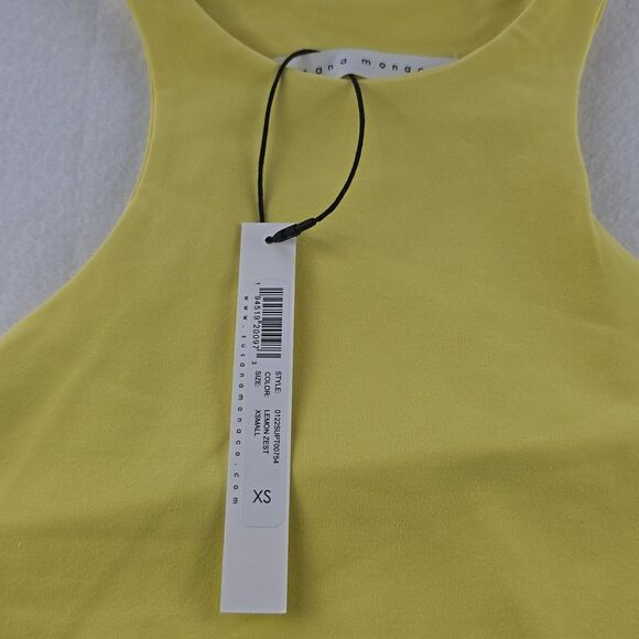Susana Monaco -379 NWT Racerback Tank Top In Lemon Zest Yellow‎ XS - Picture 5 of 7